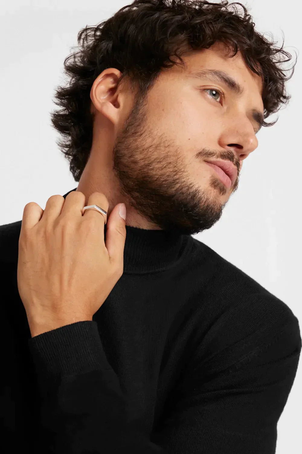 ANEL PRATA HEXAGONO PRATA FOSCO