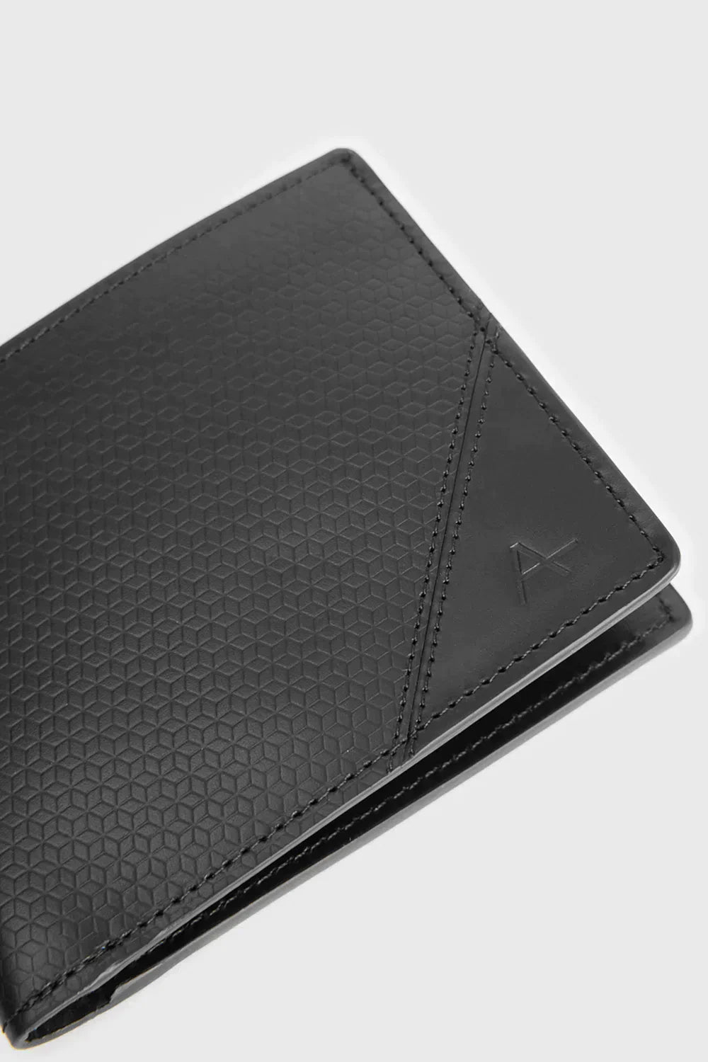 CARTEIRA COURO ESTAMPA RECORTE PRETO