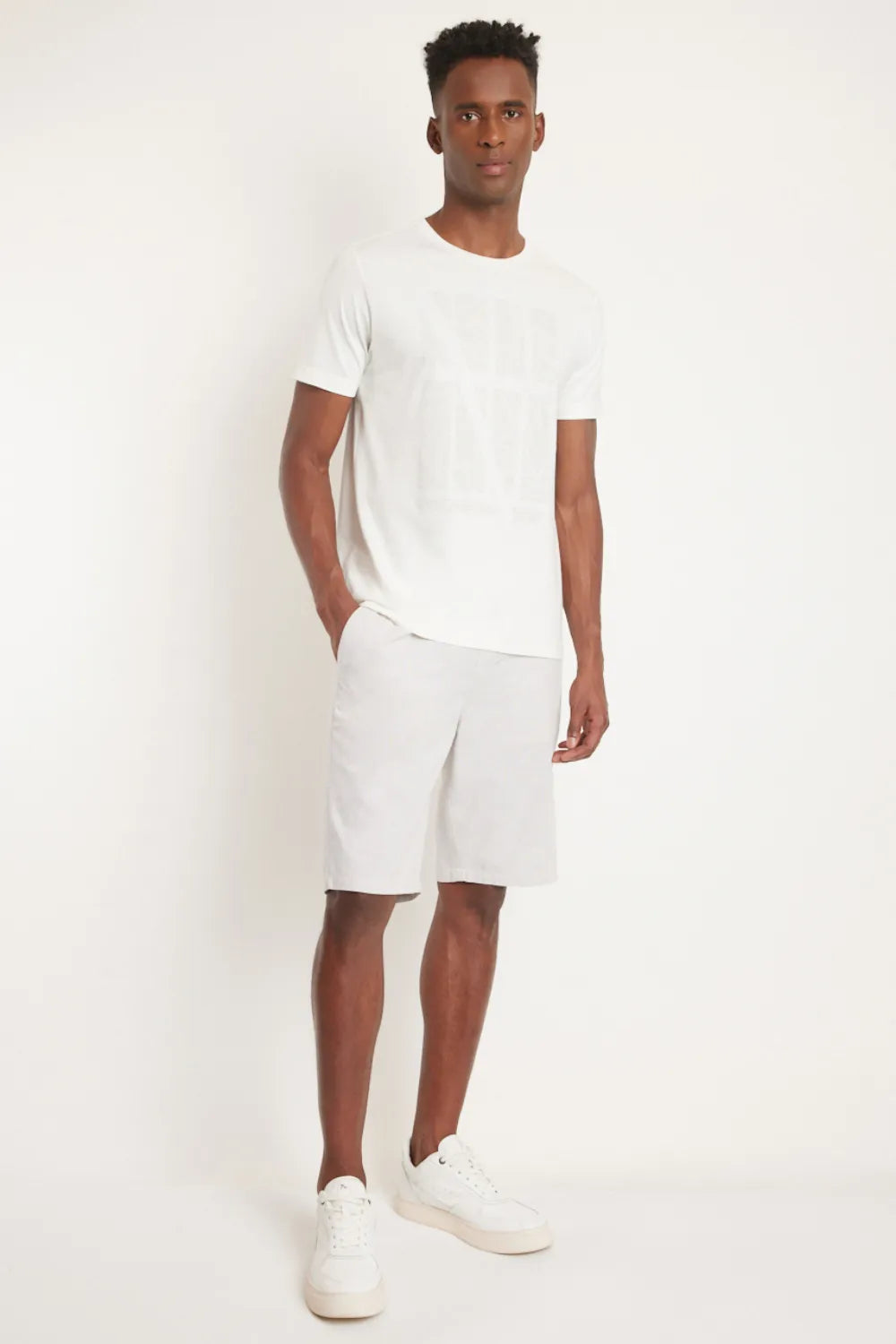 BERMUDA CÓS ELÁSTICO E CADARÇO NATURAL