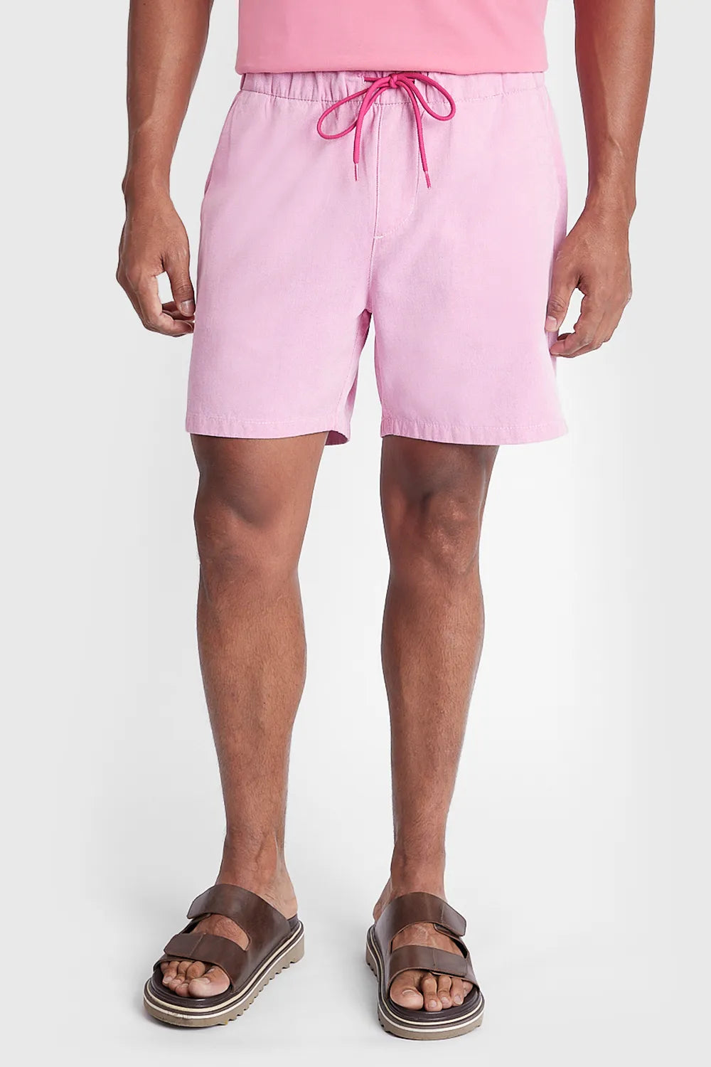 BERMUDA COM ELÁSTICO COLOR ROSA