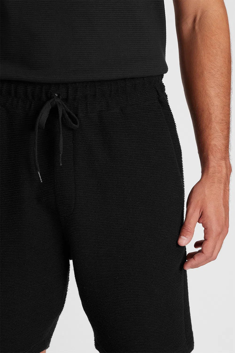 BERMUDA SPORT MOLETOM WAVE PRETO