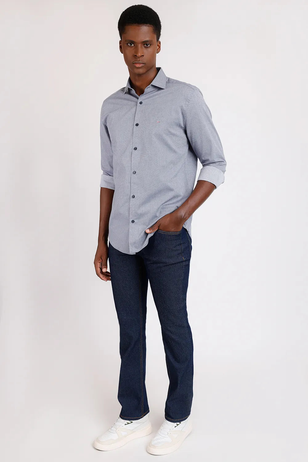 CALÇA JEANS REGULAR AZUL ESCURO