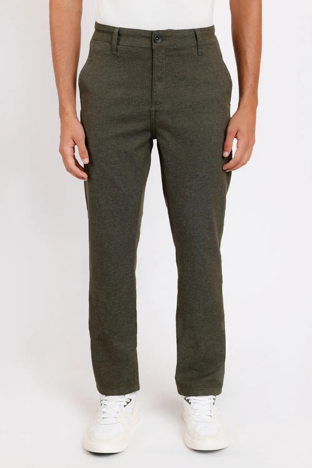 CALÇA CHINO BOLSO FACA MOLINE VERDE MILITAR