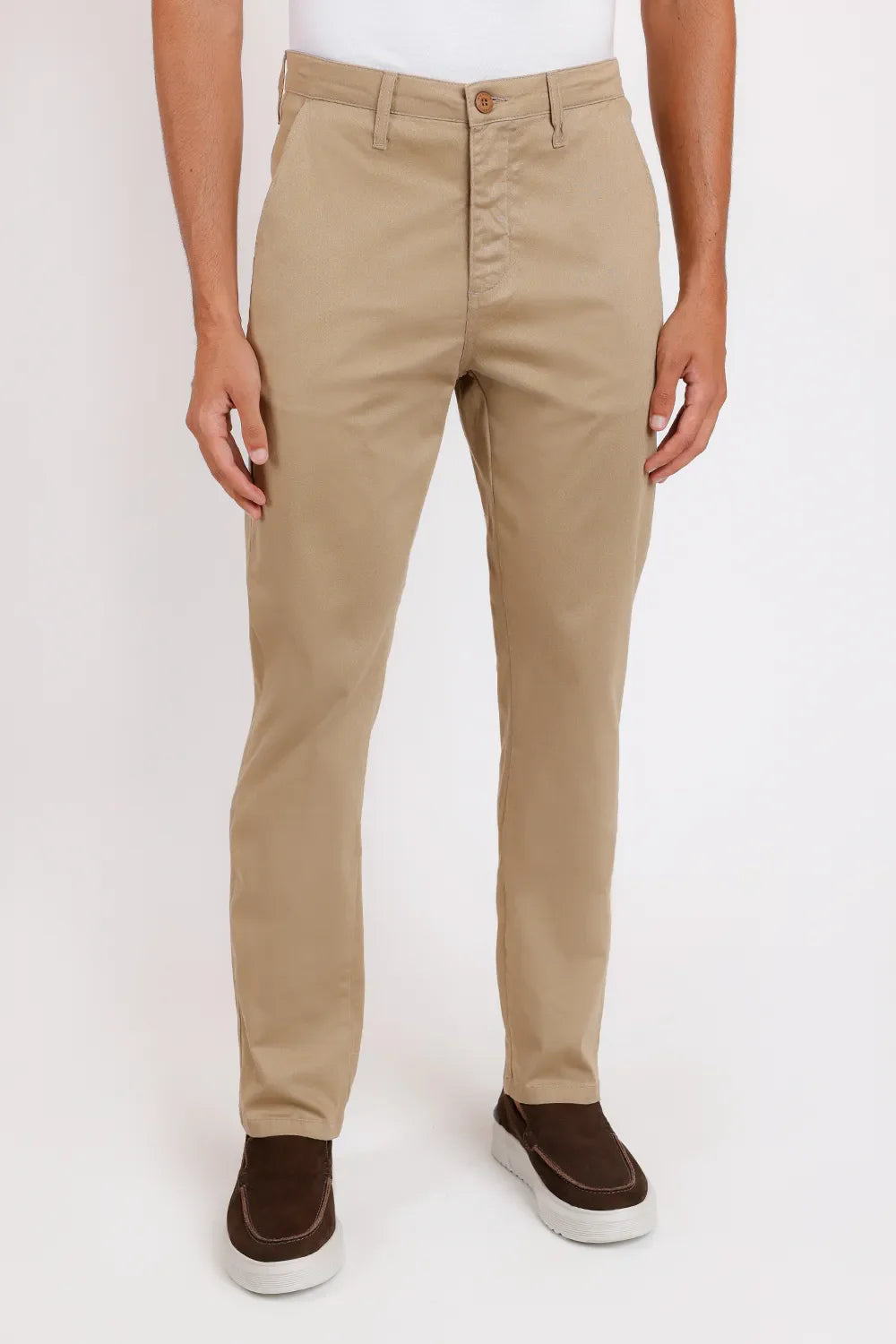 CALÇA COLOR CHINO CLÁSSICA AREIA