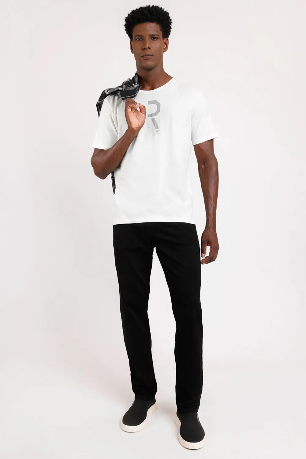 CALÇA JEANS SLIM MOLETOM COLOR PRETO