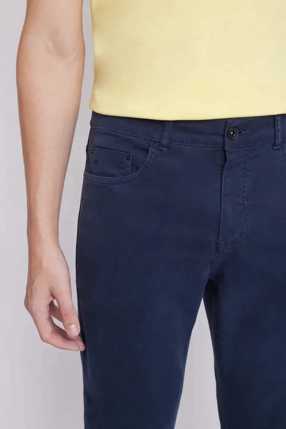 CALÇA JEANS SLIM MOLETOM COLOR MARINHO