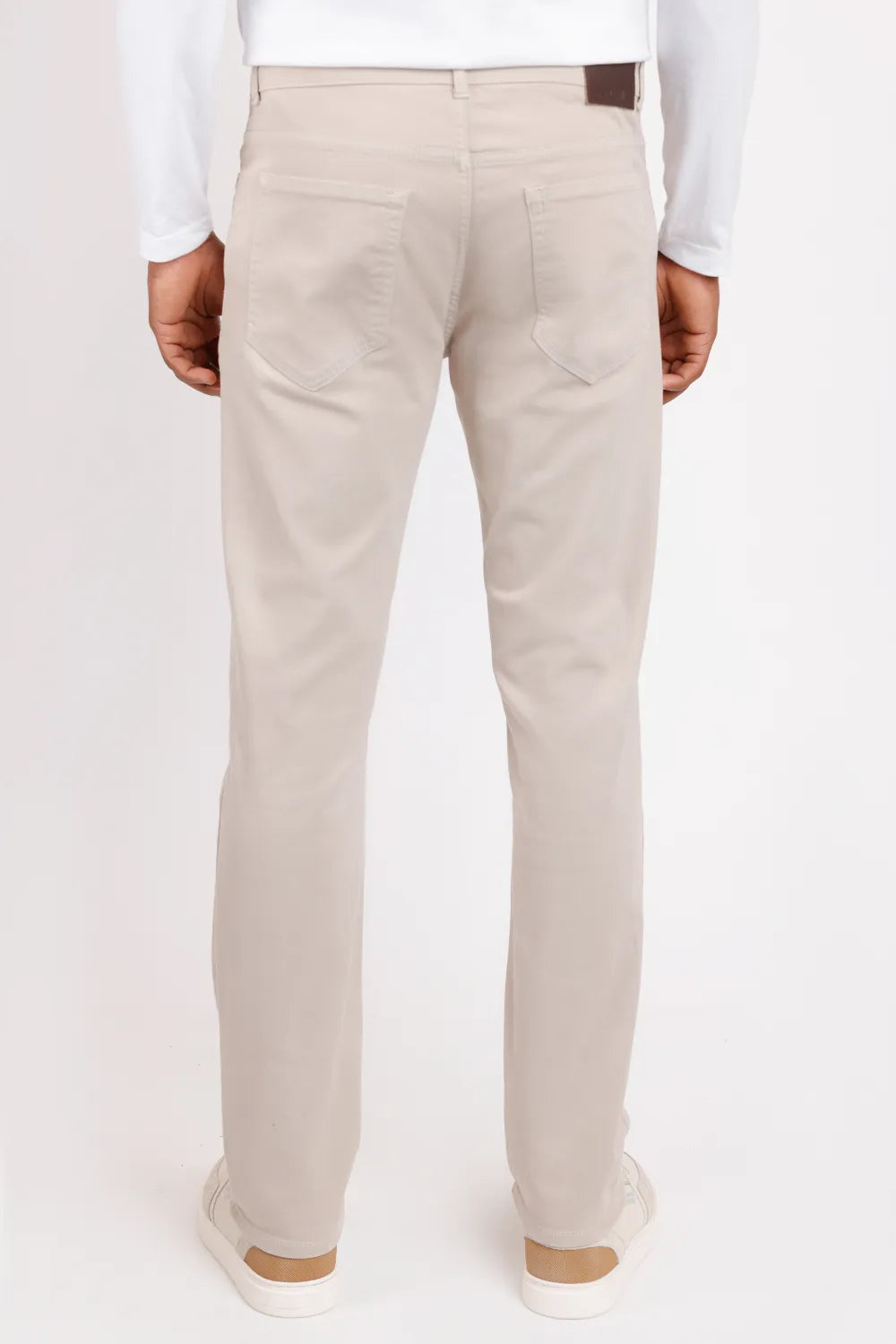 CALÇA JEANS SLIM MOLETOM COLOR CÁQUI