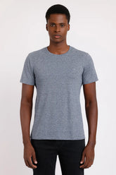 CAMISETA MANGA CURTA MALHA LISTRADINHA MARINHO