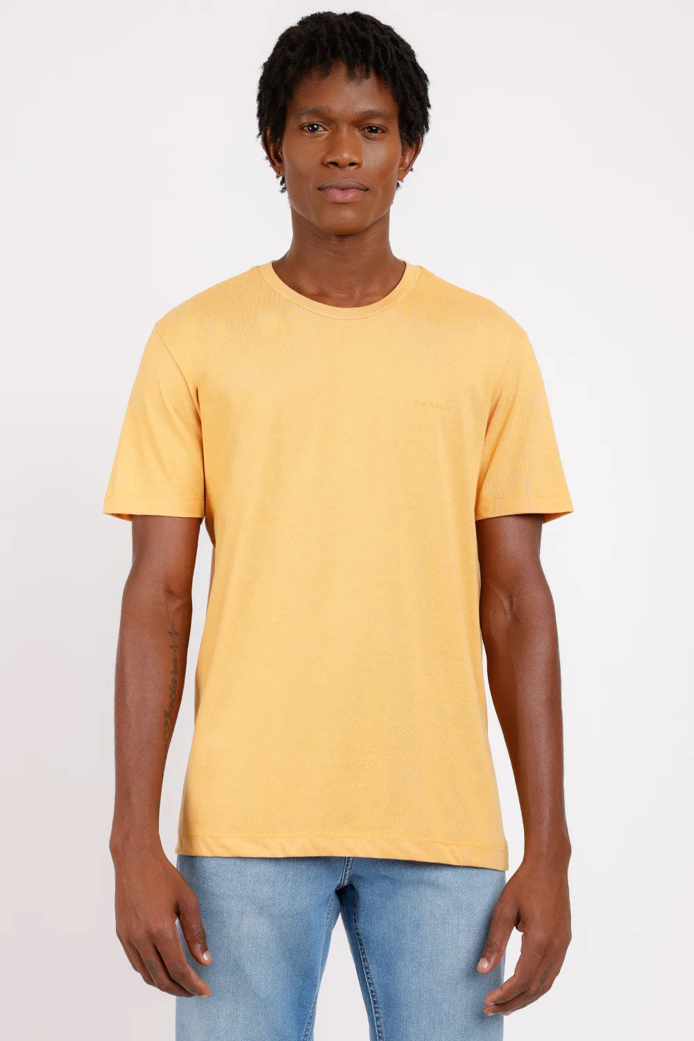 CAMISETA MANGA CURTA LISA ECO AMARELO MANGO 113
