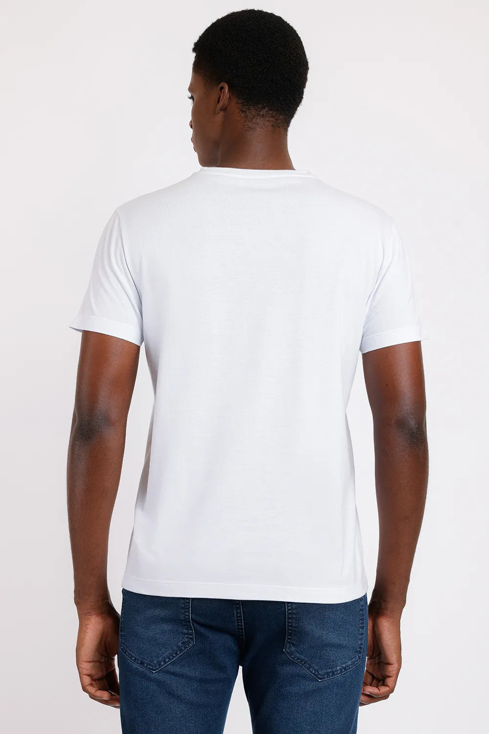 CAMISETA MANGA CURTA MAQUINETADA BRANCO