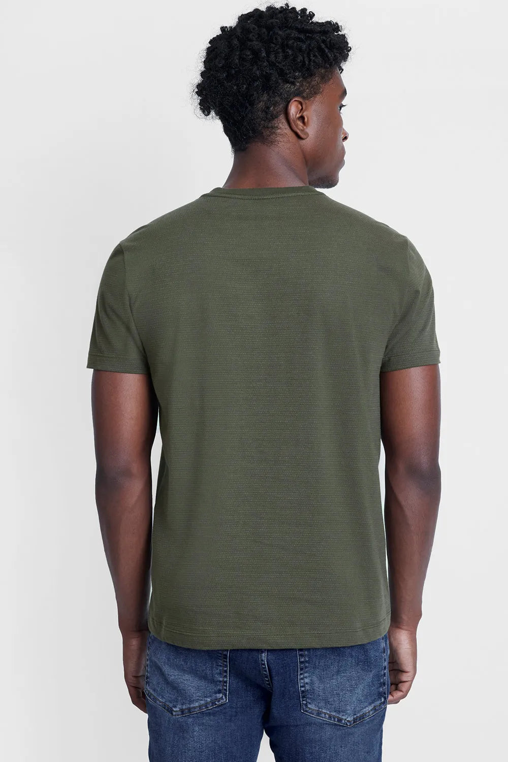 CAMISETA MANGA CURTA MAQUINETADA VERDE MILITAR