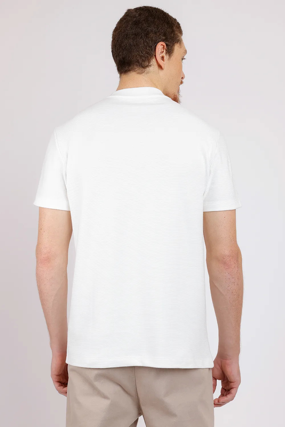 CAMISETA MANGA CURTA SUEDINE CANELADO LISO