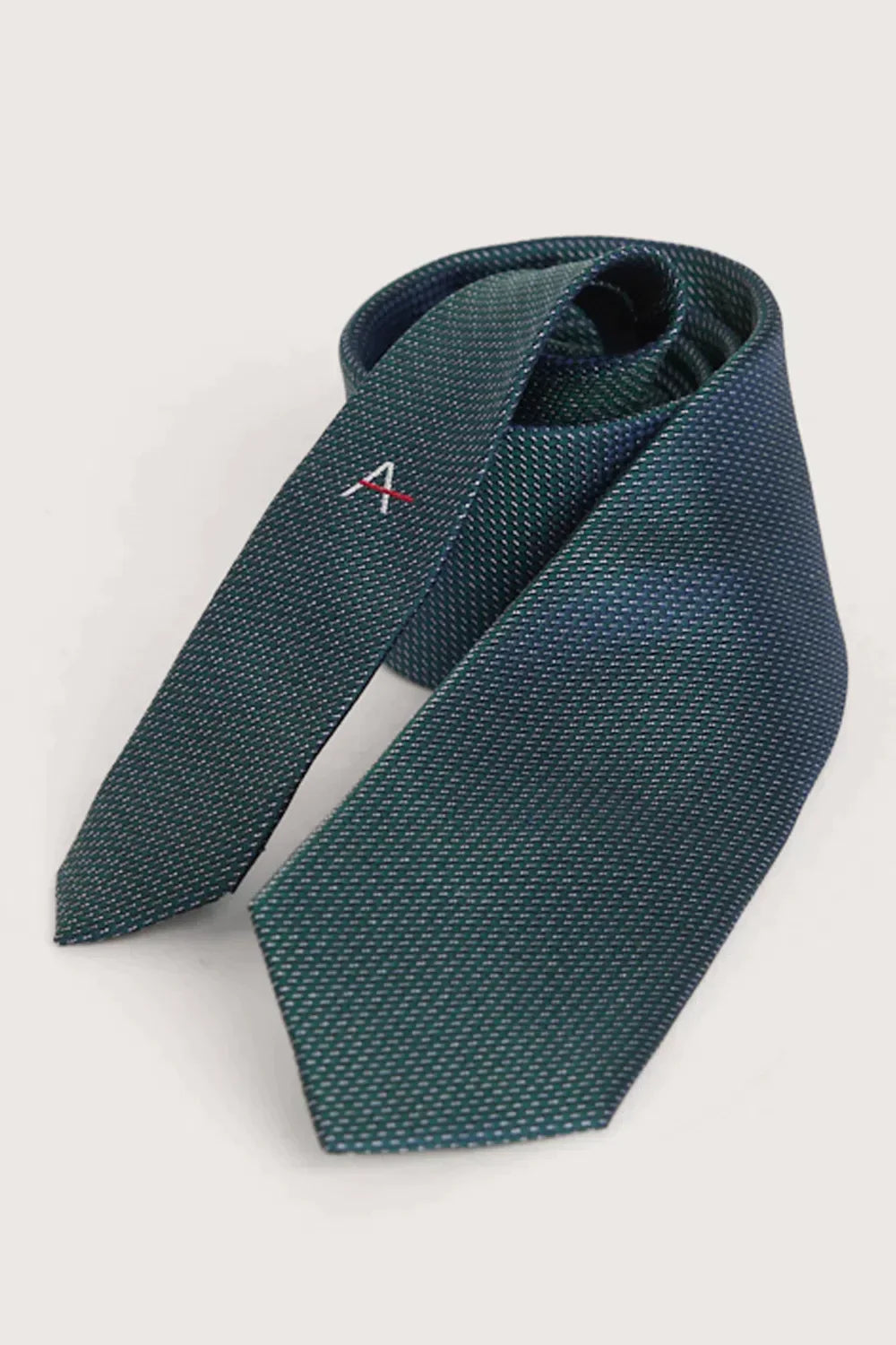 GRAVATA JACQUARD DE SEDA COM TEXTURA VERDE OLIVA