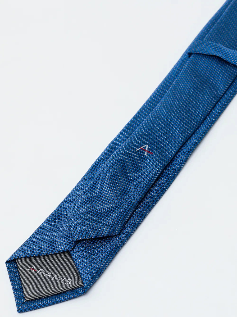 GRAVATA JACQUARD DE SEDA COM TEXTURA AZUL COM BRANCO