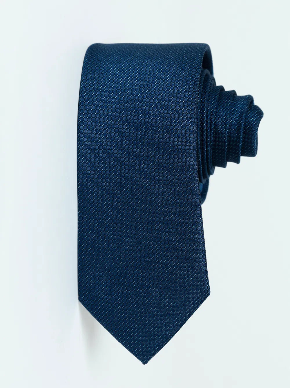 GRAVATA JACQUARD DE SEDA COM TEXTURA AZUL