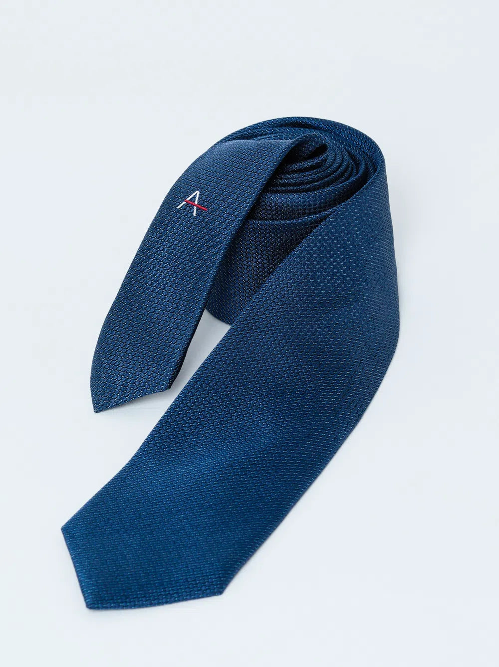 GRAVATA JACQUARD DE SEDA COM TEXTURA AZUL
