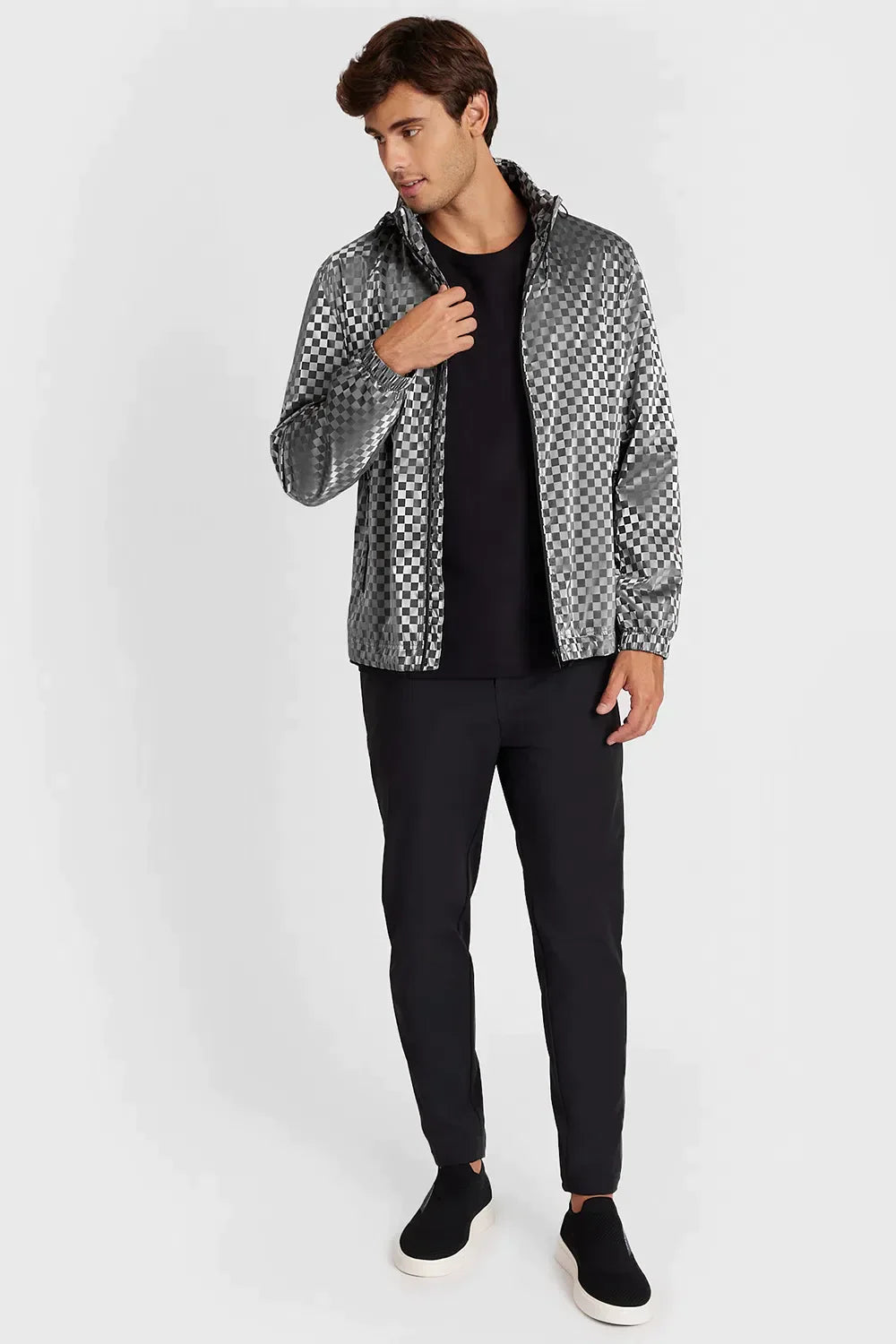 JAQUETA CORTA VENTO SQUARE LIQUID REPELLER PRETO