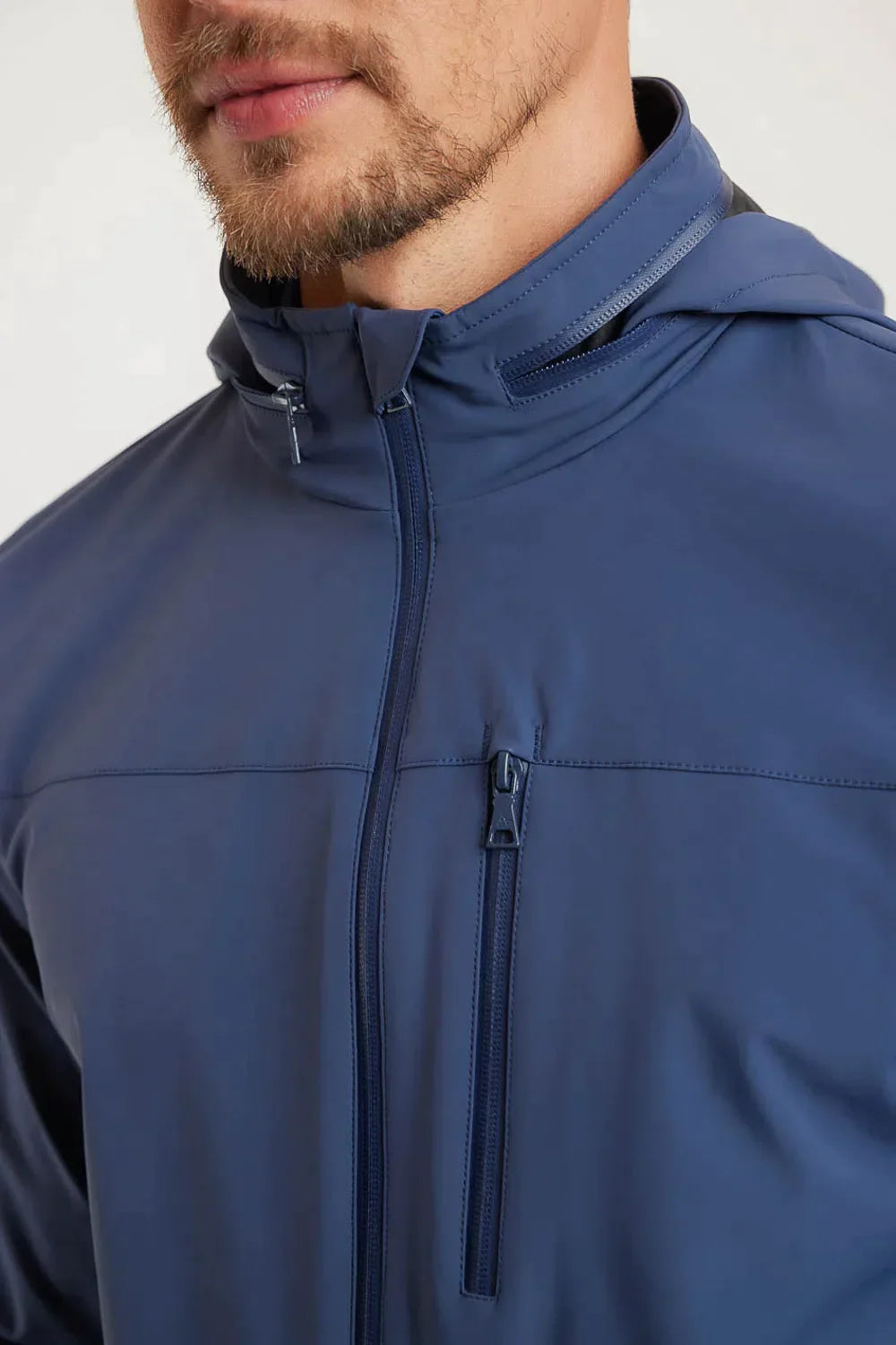 JAQUETA NYLON CAPUZ RETRATIL LIQUID REPELLER ALUMINIO