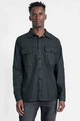 JAQUETA OVERSHIRT ICON RESINADA PRETO