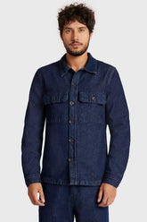 JAQUETA OVERSHIRT RAW DENIM AZUL ESCURO