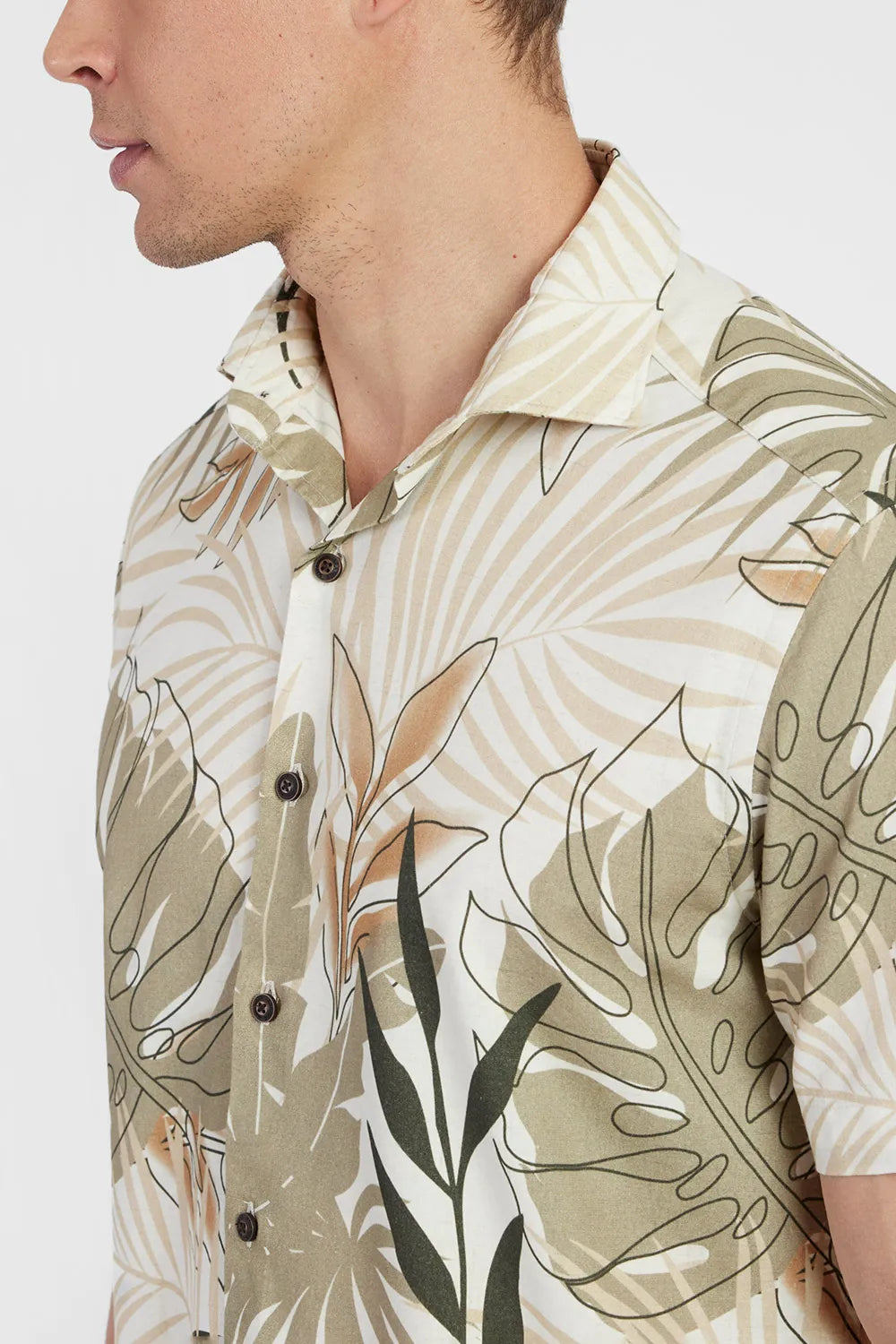 CAMISA REGULAR VISCOSE EST FOLHAGEM CAQUI