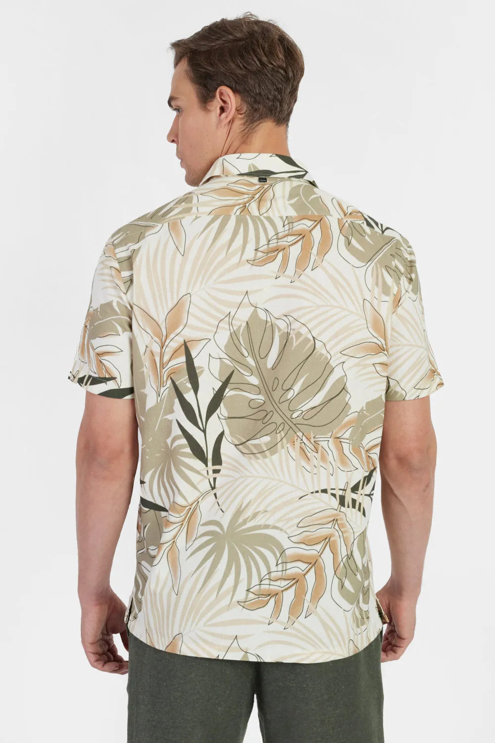 CAMISA REGULAR VISCOSE EST FOLHAGEM CAQUI