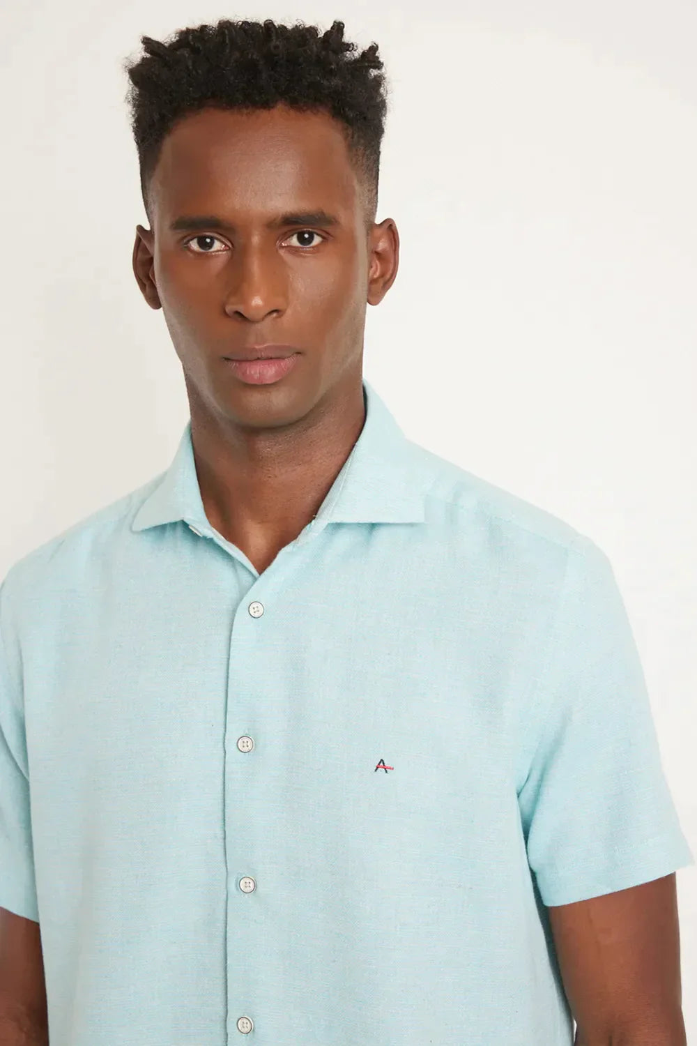 CAMISA REGULAR MAQUINETADO RÚSTICO VERDE AGUA