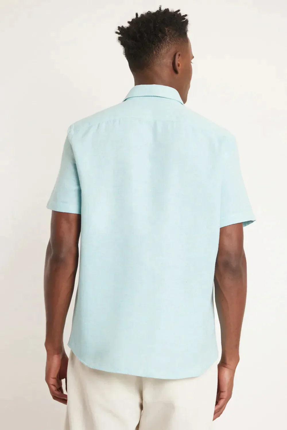 CAMISA REGULAR MAQUINETADO RÚSTICO VERDE AGUA