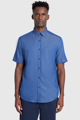 CAMISA SLIM CHAMBRAY AZUL ESCURO