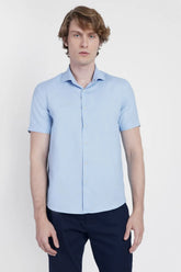 CAMISA REGULAR OXFORD MESCLA AZUL CLARO