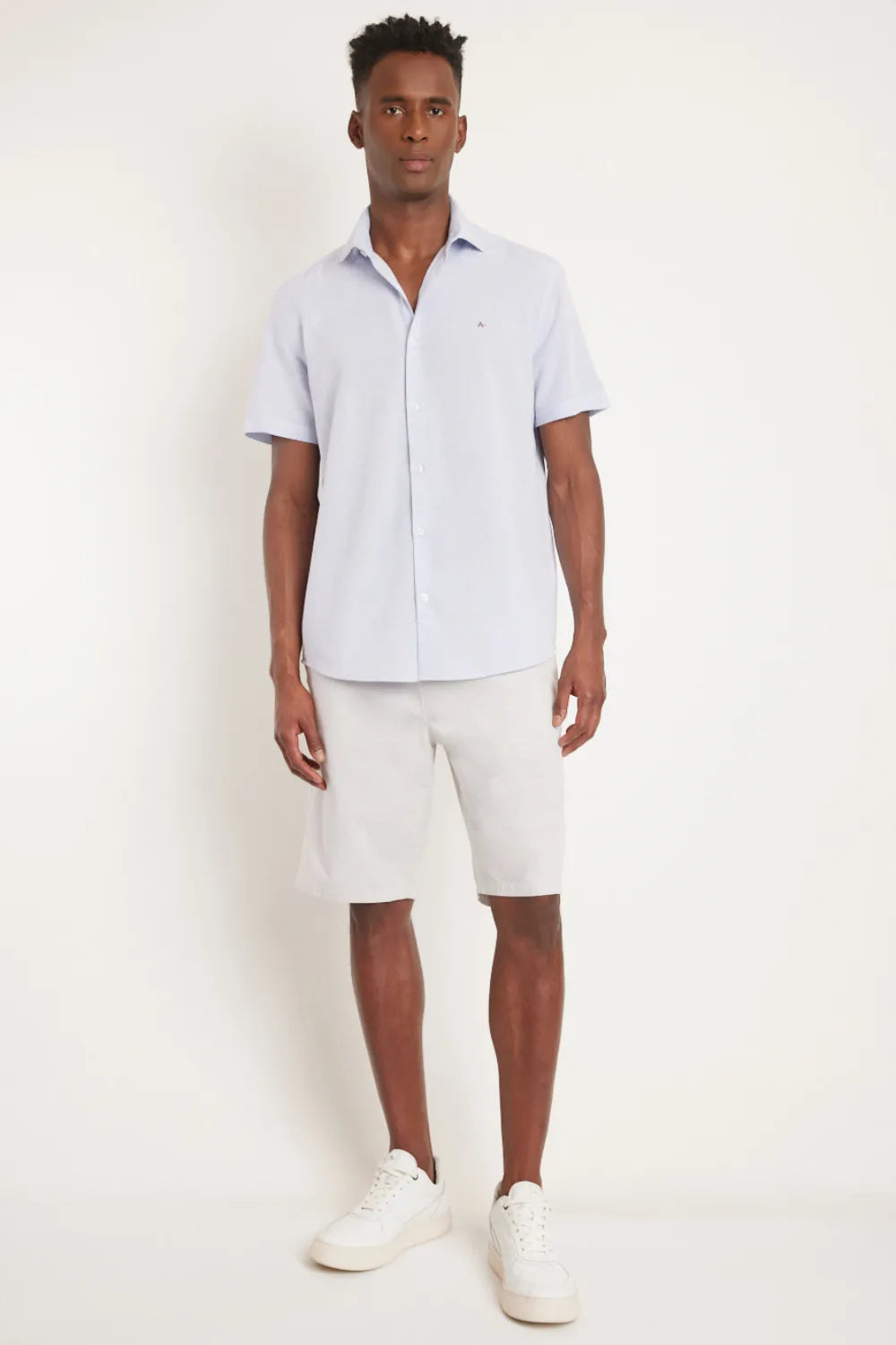 CAMISA REGULAR MANGA CURTA AZUL