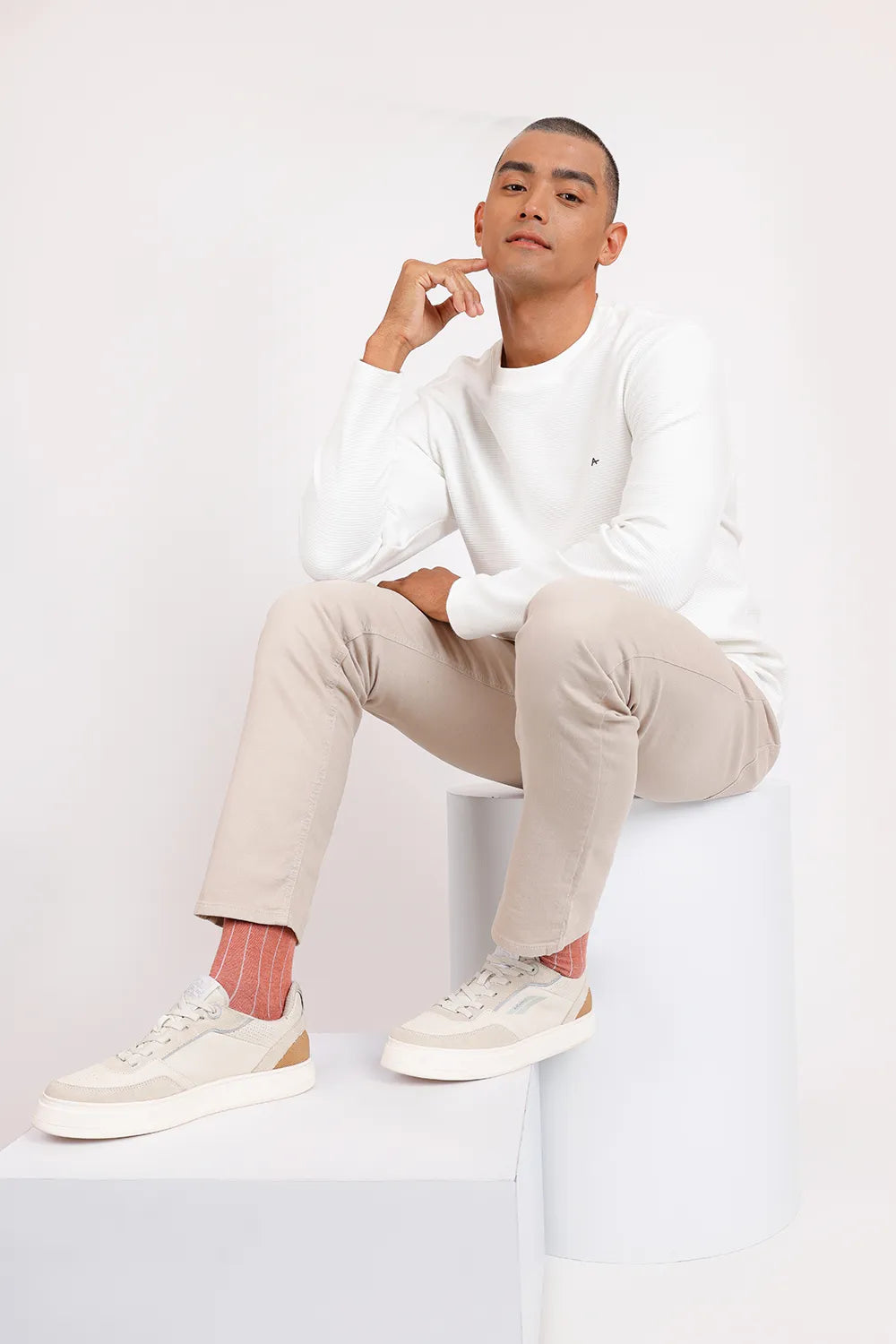 MEIA CANO LONGO MOLINE CORAL