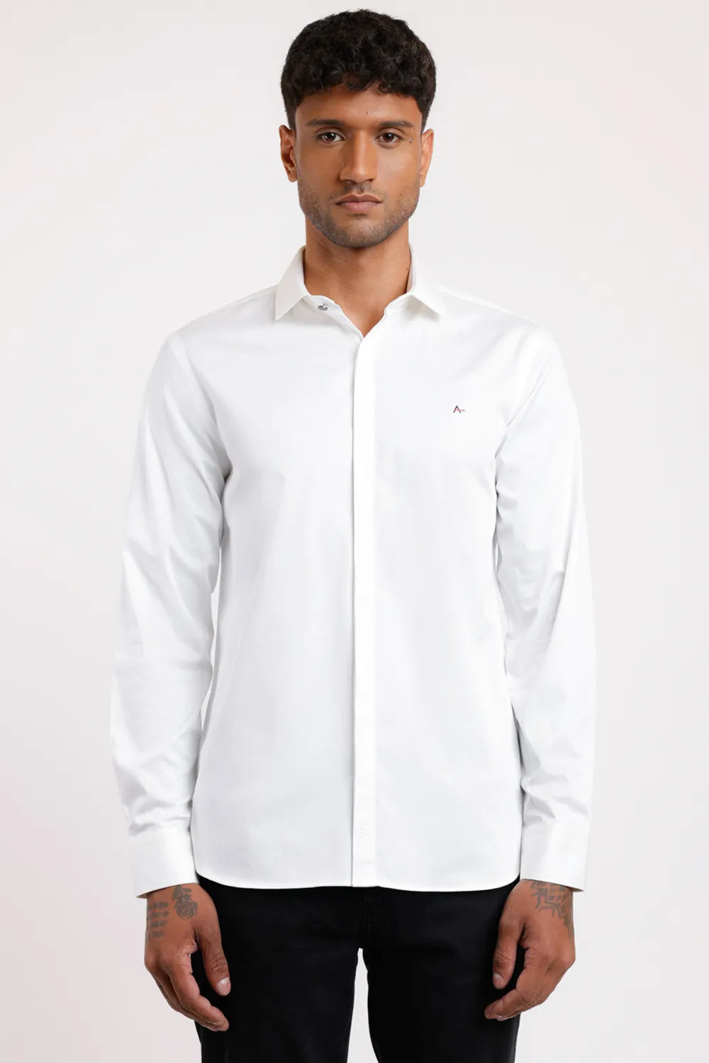 CAMISA SLIM CETIM STRETCH BRANCO