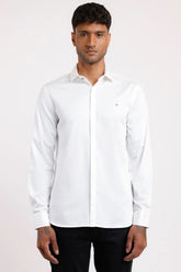 CAMISA SLIM CETIM STRETCH BRANCO