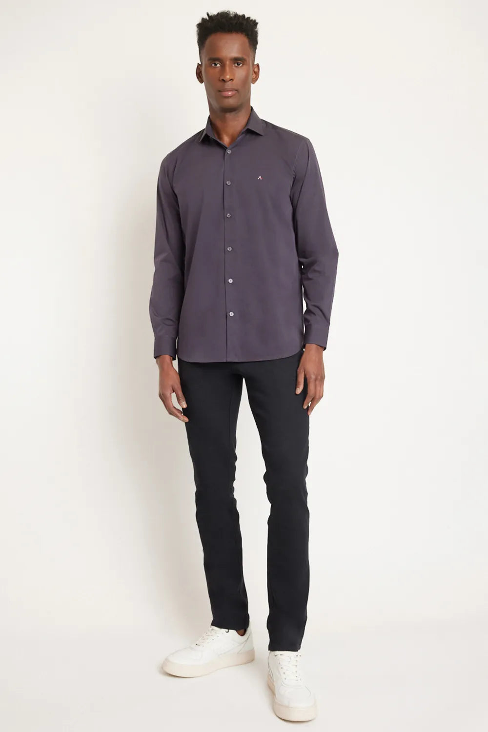 CAMISA REGULAR FIL A FIL GRAFITE