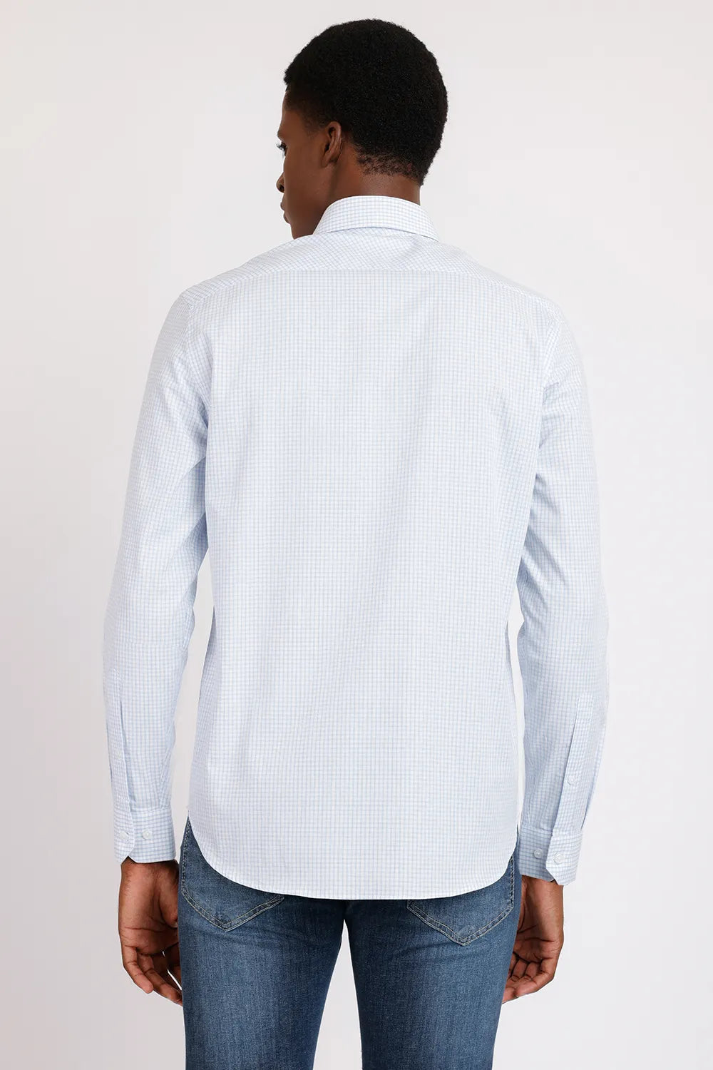 CAMISA REGULAR TRICOLINE XADREZ AZUL CLARO