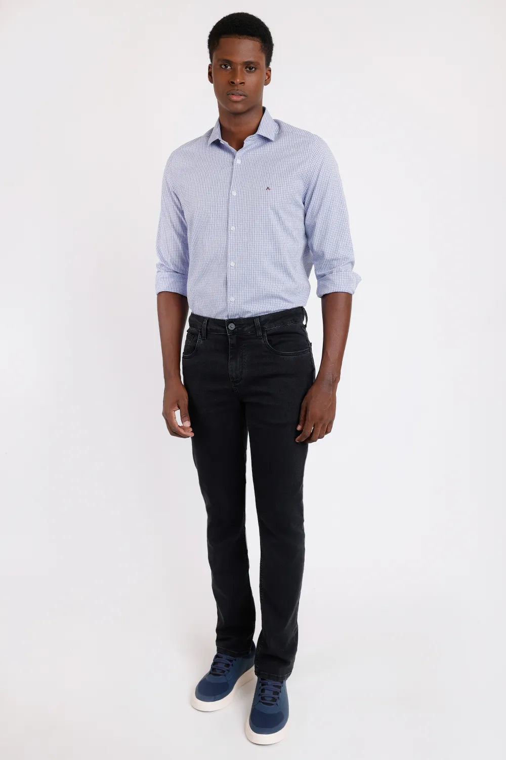 CAMISA REGULAR TRICOLINE XADREZ AZUL