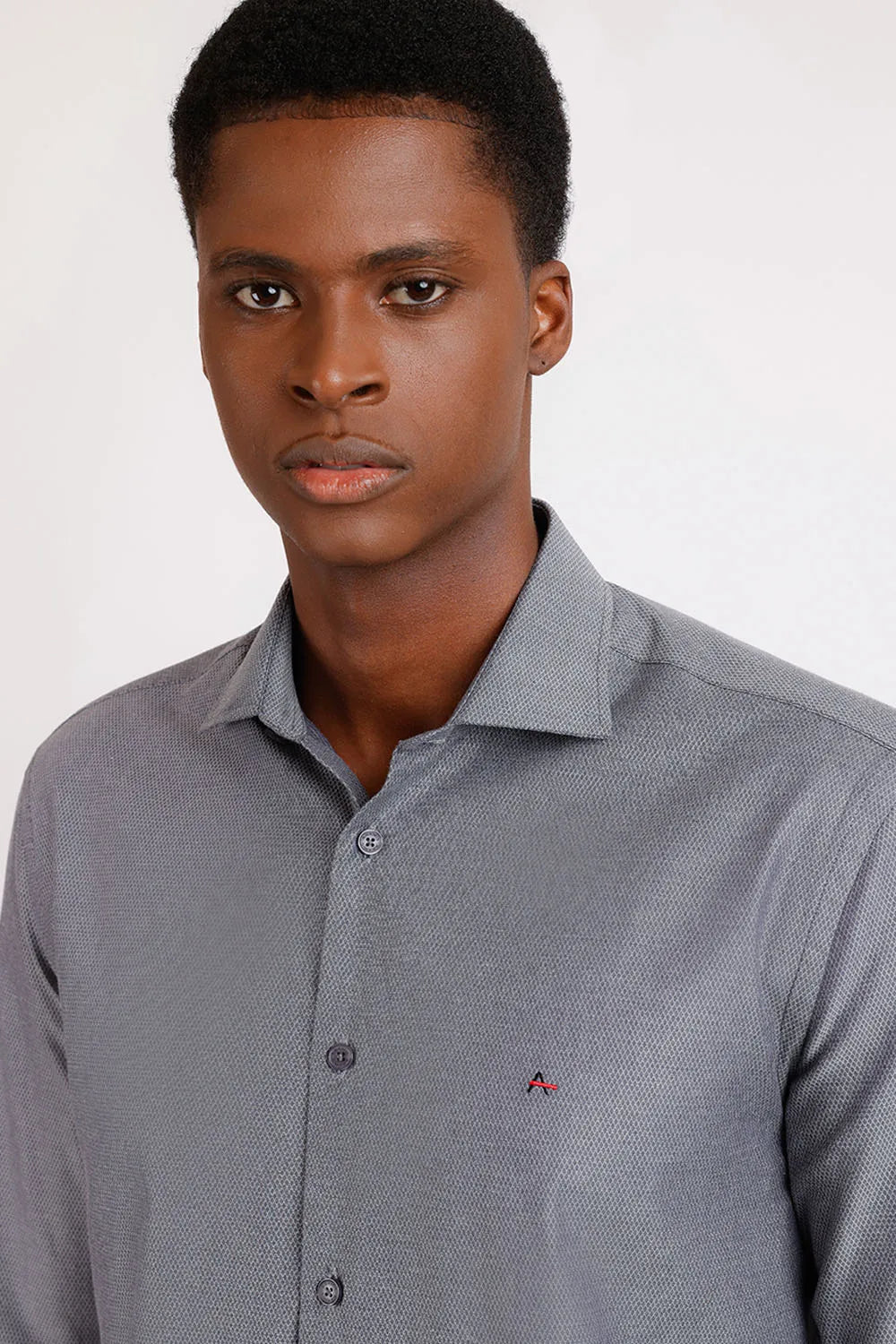 CAMISA SLIM TRICOLINE MAQUINETADO FIO 50 CHUMBO