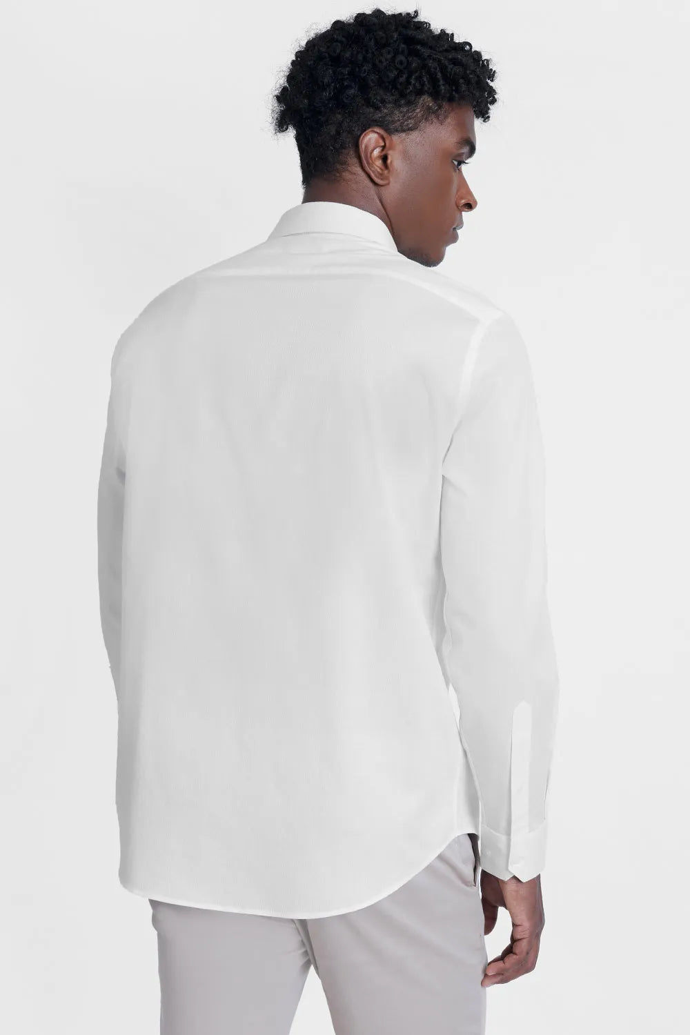 CAMISA REGULAR TRICOLINE MAQUINETADO FIO 40 BRANCO