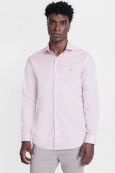 CAMISA REGULAR TRICOLINE MAQUINETADO FIO 40 ROSA