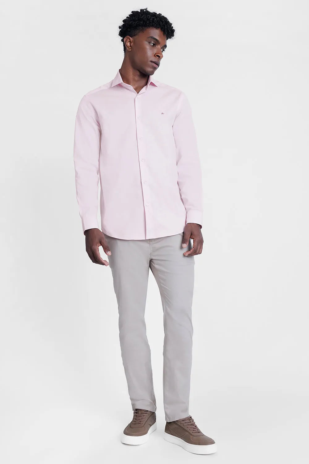 CAMISA REGULAR TRICOLINE MAQUINETADO FIO 40 ROSA