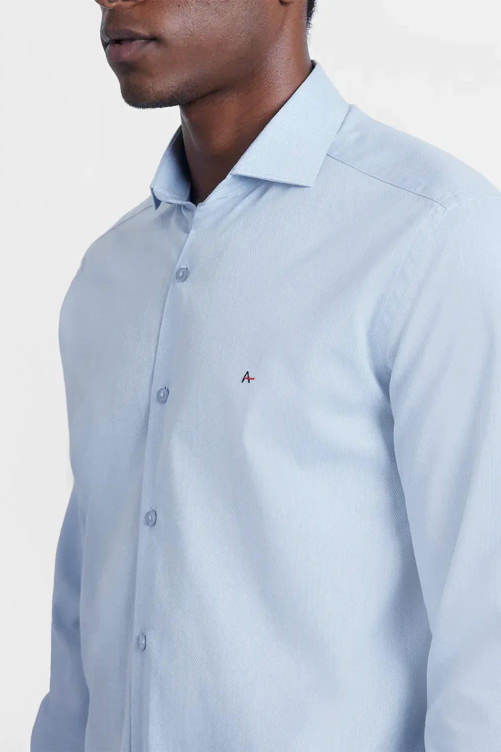 CAMISA REGULAR TRICOLINE MAQUINETADO FIO 40 AZUL