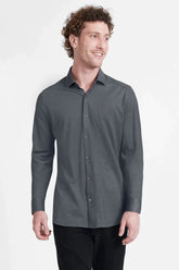 CAMISA MANGA LONGA SLIM EM MALHA GOLD MARINHO