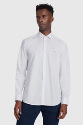 CAMISA SLIM TRICOLINE XADREZ BRANCO COM MARINHO