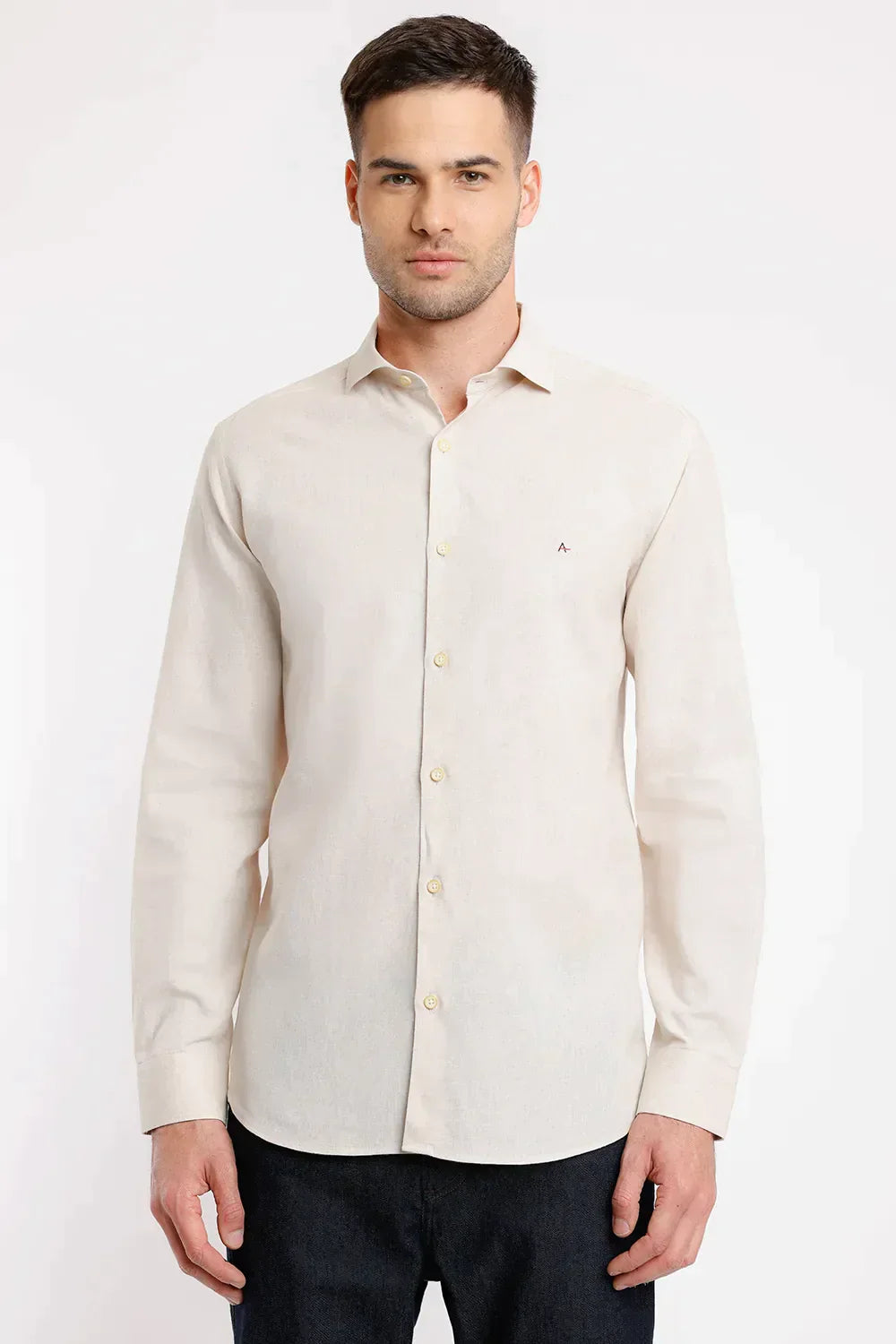 CAMISA REGULAR CAMBRAIA LINHO ALGODÃO NATURAL