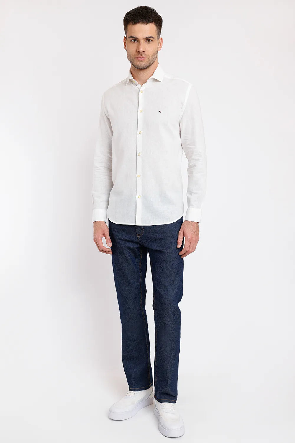 CAMISA REGULAR CAMBRAIA LINHO ALGODÃO OFF WHITE