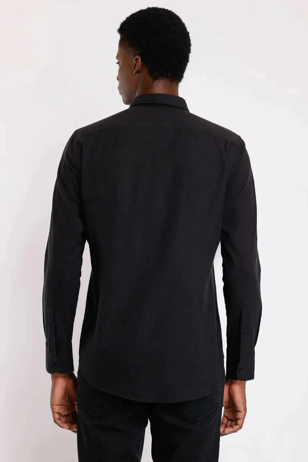 CAMISA SLIM SLUB FLAME PRETO