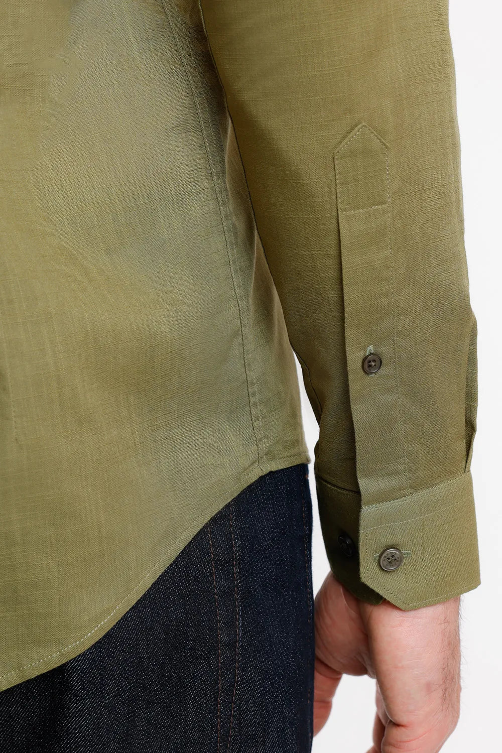 CAMISA SLIM SLUB FLAME VERDE MILITAR