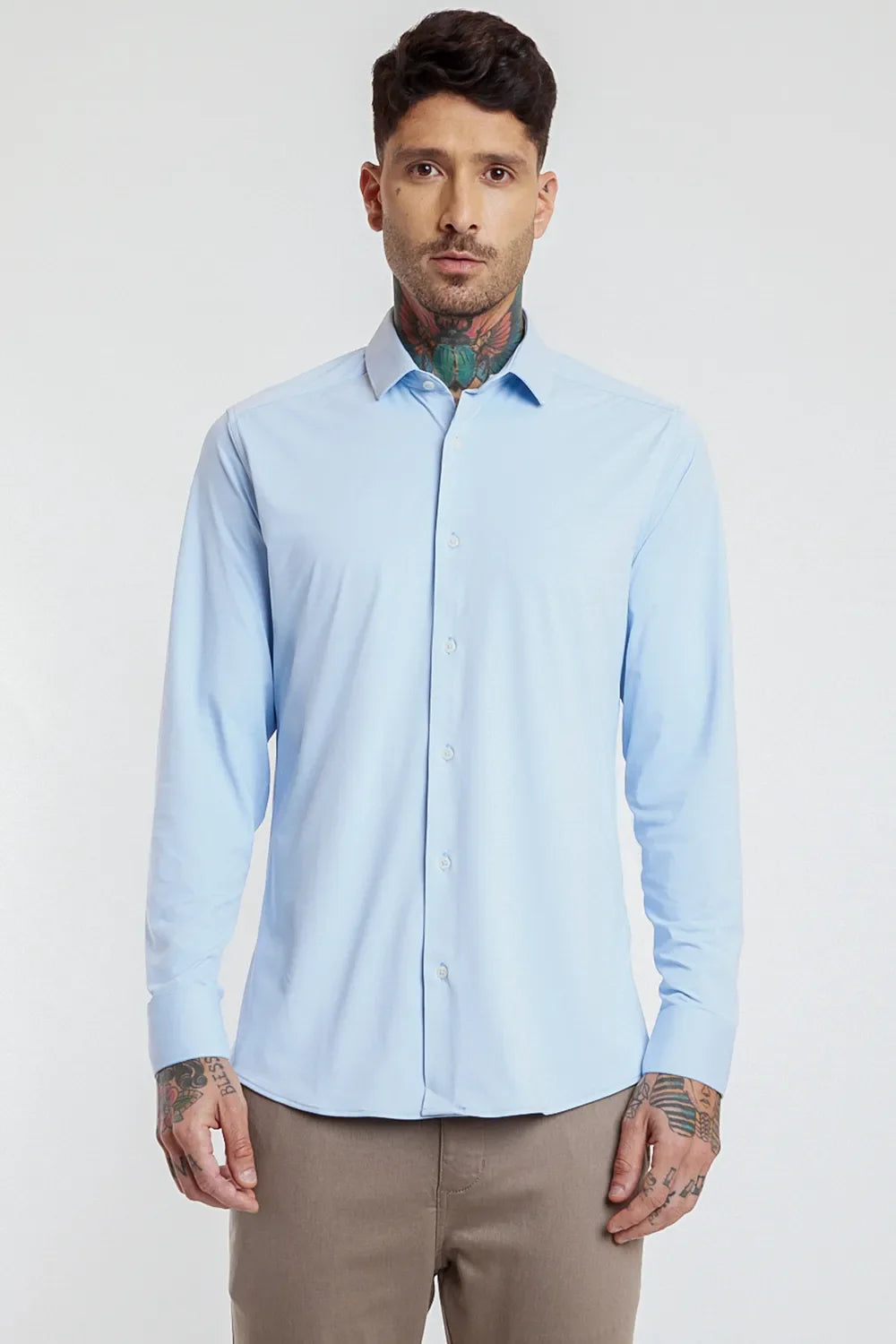 CAMISA SLIM ANATÔMICA R+ LISA AZUL CLARO 112