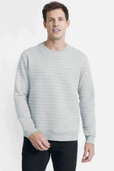 MOLETOM GOLA CARECA MATELASSÊ CINZA MESCLA